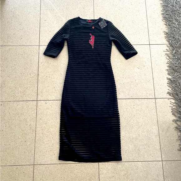 NWT Motel Rocks Midi Dress - Black, Xs - Picture 1 of 4